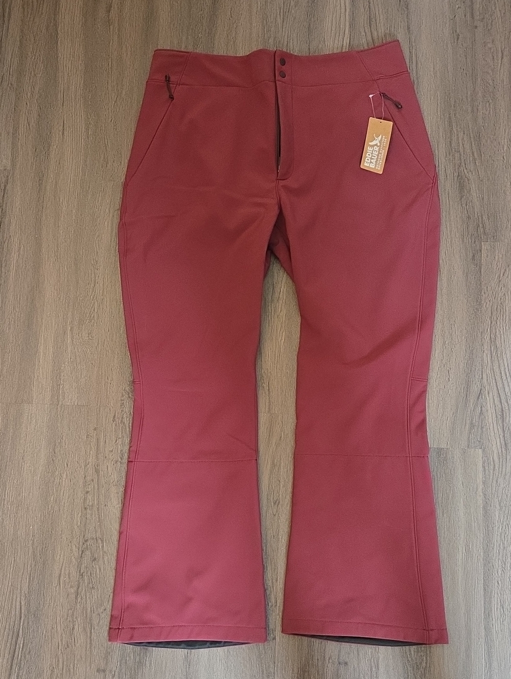 Eddie Bauer Alpenglow High Rise Stretch Wide-Leg Softshell Pants In Blackcherry